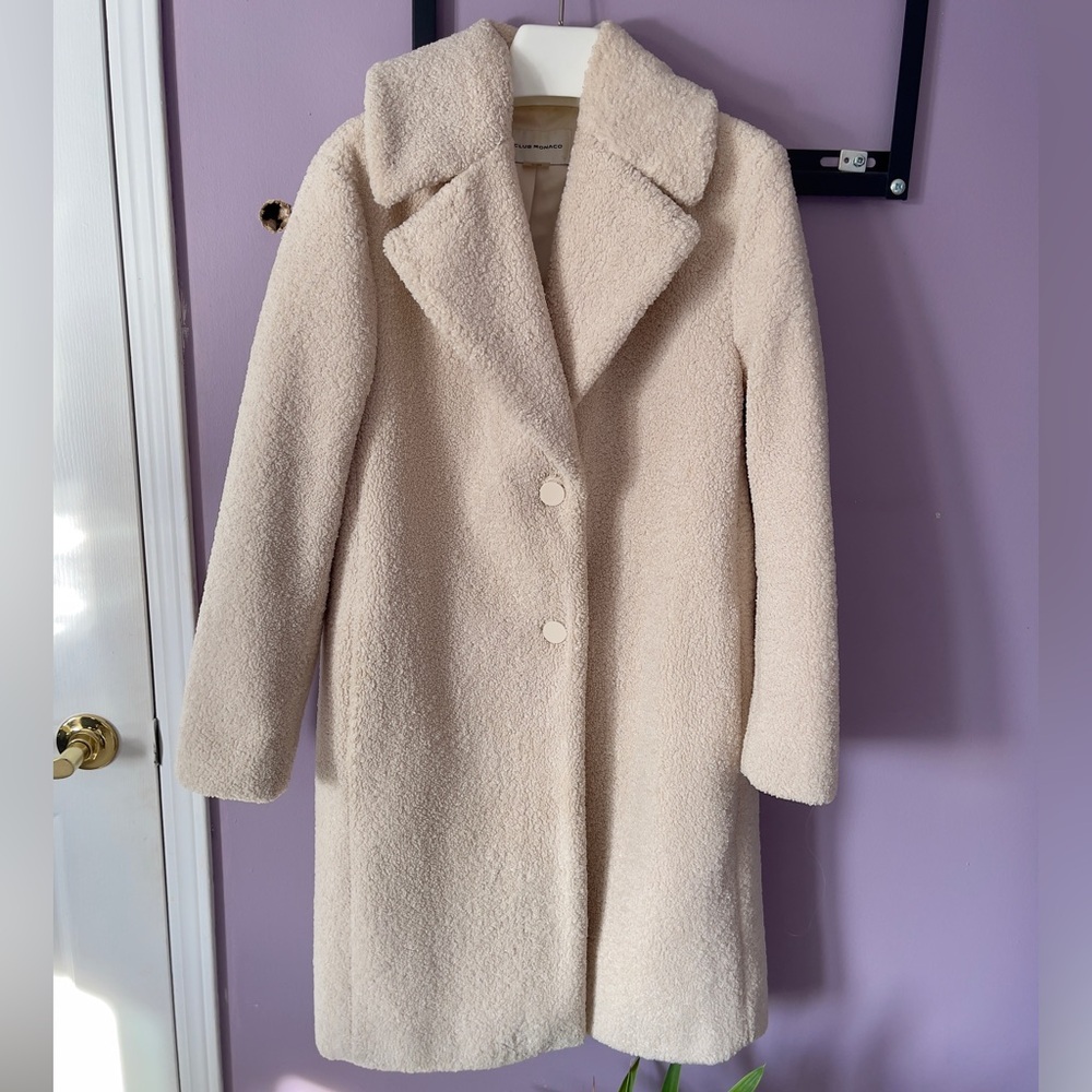 Club Monaco Cream Textured Women's Coat
